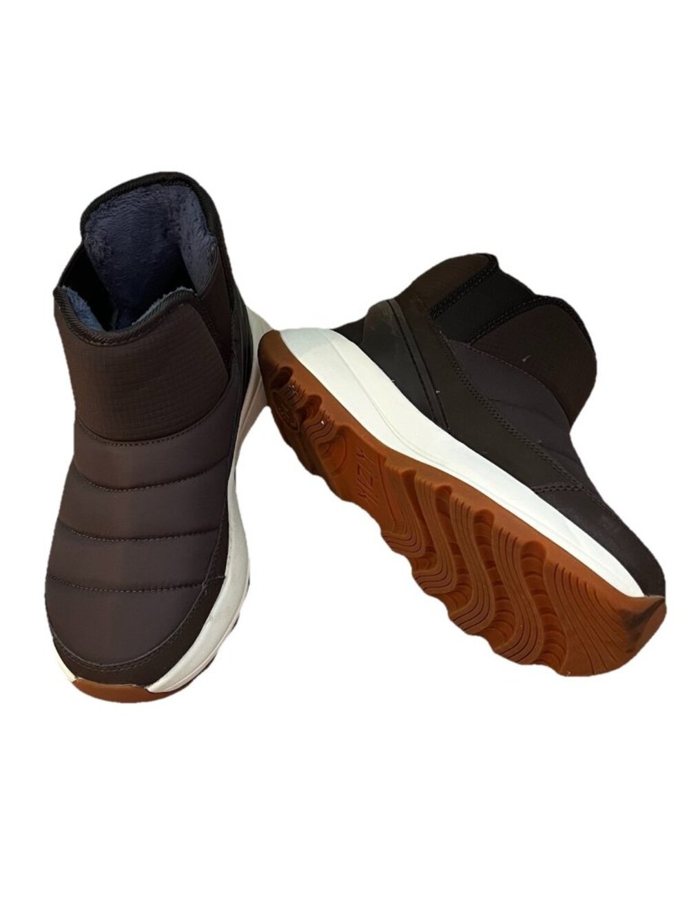 Kizik Juno 2 Low Boots Size 7 Quilted Hands Free Pull On Brown Winter Outdoor
